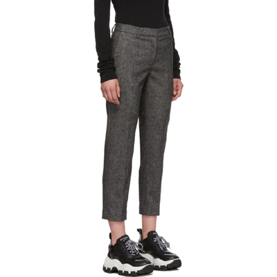 Shop Burberry Grey Wiluna Tailored Trousers In Black Melan