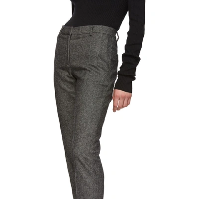Shop Burberry Grey Wiluna Tailored Trousers In Black Melan