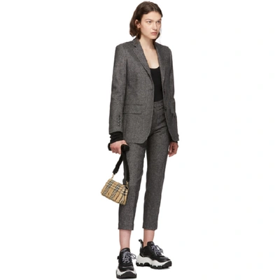 Shop Burberry Grey Wiluna Tailored Trousers In Black Melan