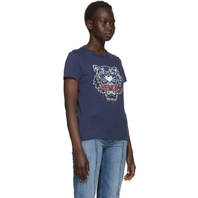 Shop Kenzo Navy Limited Edition Bleached Tiger T-shirt In 78 Ink