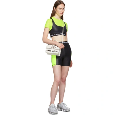 Shop Alexander Wang T Alexanderwang.t Black And Yellow Logo Elastic Wash And Go Biker Shorts In 941 Zest/bl