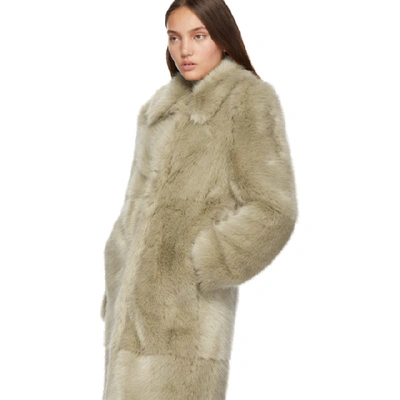 Shop Stella Mccartney Beige Fur Free Fur Coat In 2701 Fawn