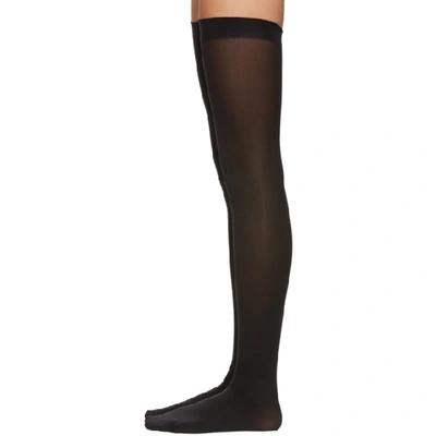 Shop Wolford Black Fatal 80 Seamless Stay Up Socks In 7005 Black