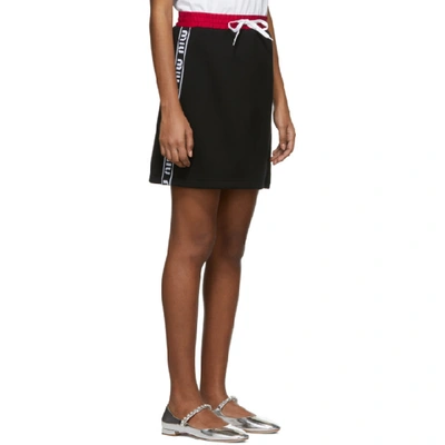 Shop Miu Miu Black Logo Band Miniskirt