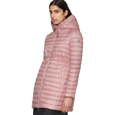 Shop Moncler Pink Down Barbel Jacket In 500 Pink