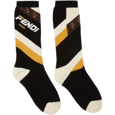 FENDI 黑色“FENDI MANIA”中筒袜