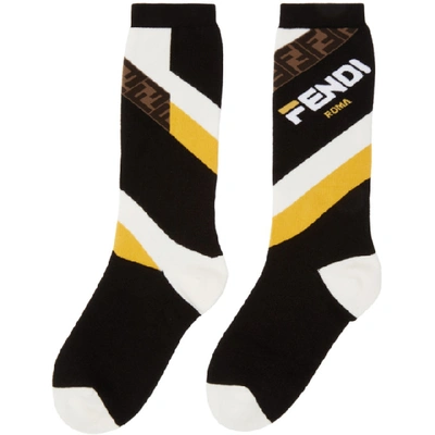 FENDI 黑色“FENDI MANIA”中筒袜