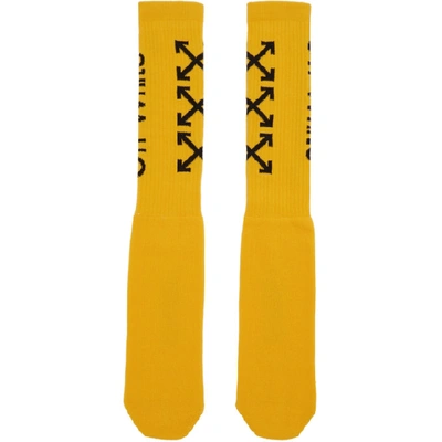 Shop Off-white Yellow Carry Arrows Socks In Yellow/blk