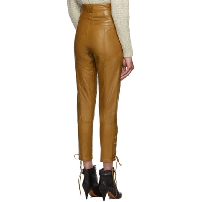 Shop Isabel Marant Brown Leather Cadix Pants In 23nl Natura
