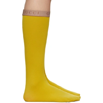 Shop Gucci Yellow Amila Socks In 7300 Chartr