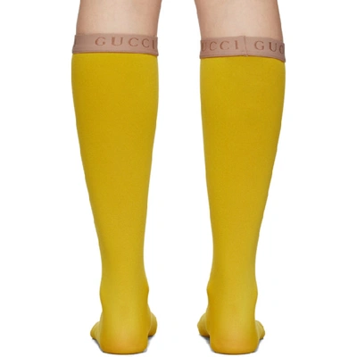Shop Gucci Yellow Amila Socks In 7300 Chartr
