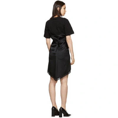Shop Alexander Wang Black Cinched T-shirt Slip Dress In 001 Black