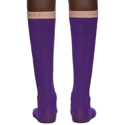 Shop Gucci Purple Gg Socks In 5210 Purple