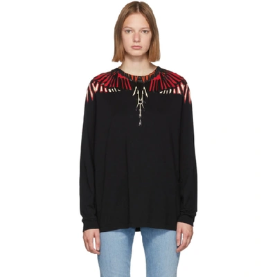 Shop Marcelo Burlon County Of Milan Black And Red Geometric Wings T-shirt In Black Multi