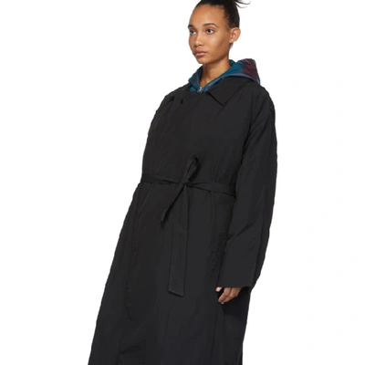 Shop Fear Of God Black Nylon Rain Coat