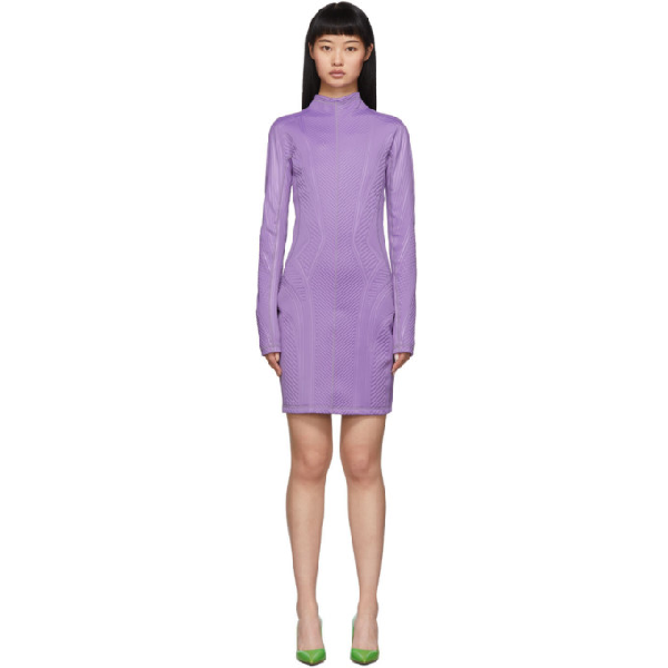 purple turtleneck dress