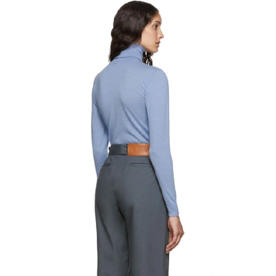 Shop Loewe Blue Anagram Turtleneck Sweater