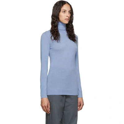 Shop Loewe Blue Anagram Turtleneck Sweater