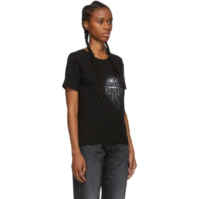 Shop Saint Laurent Black Light Beam T-shirt In 1095 Blk/na