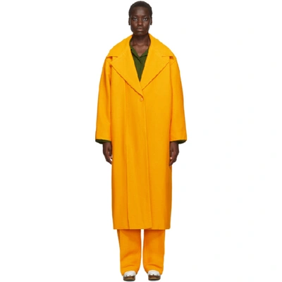 Shop Jacquemus Orange Le Manteau Quito Coat