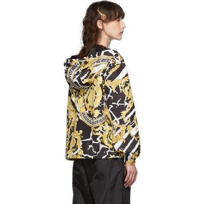 Shop Versace Black Savage Barocco Print Jacket In A7900 Multi