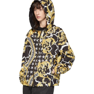 Shop Versace Black Savage Barocco Print Jacket In A7900 Multi