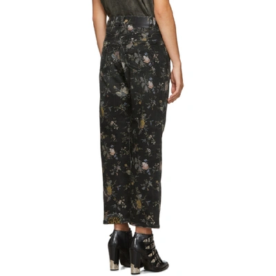 Shop R13 Black And Multicolor Denim Floral Boyfriend Jeans In Light Flora