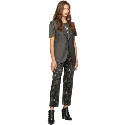 Shop R13 Black And Multicolor Denim Floral Boyfriend Jeans In Light Flora