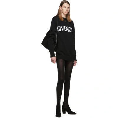 Shop Givenchy Black And White Logo Crewneck Dress In 004 Ivory