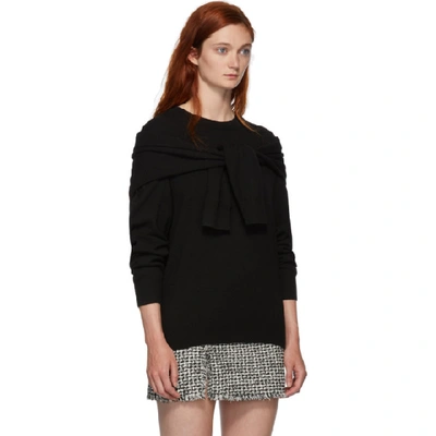 Shop Alexander Wang Black Shoulder Tie Sweater In 001 Black