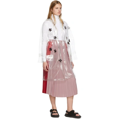 Shop Moncler Red & Pink Bicolor Pleated Skirt In 45b Redpink
