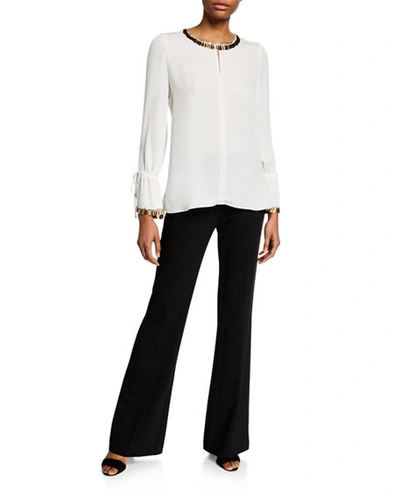 Kobi Halperin Plus Size Meghan Ponte Flare Pants In Black