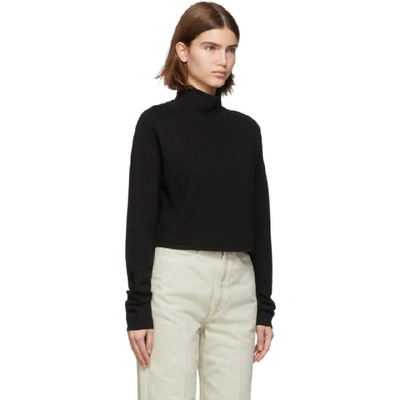 Shop Helmut Lang Black Wool Compact Turtleneck