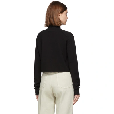 Shop Helmut Lang Black Wool Compact Turtleneck