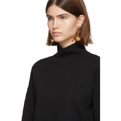 Shop Helmut Lang Black Wool Compact Turtleneck