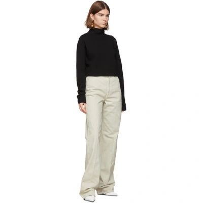 Shop Helmut Lang Black Wool Compact Turtleneck