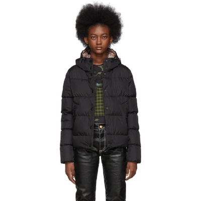 Shop Moncler Black Down Lena Hooded Jacket In 999 Black