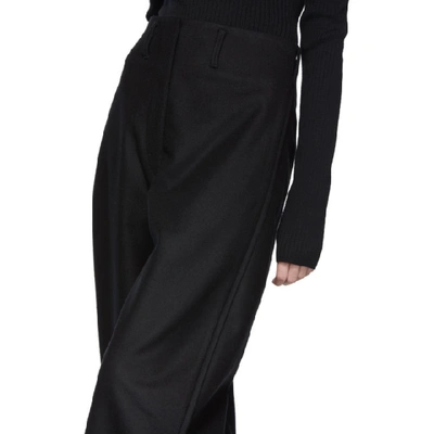 Shop Lemaire Black Cropped Chino Trousers In 999 Black