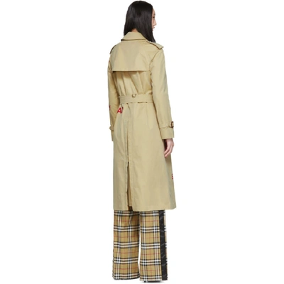 Shop Burberry Beige Horseferry Trench Coat