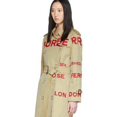 Shop Burberry Beige Horseferry Trench Coat