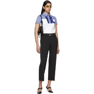 Shop Prada Black Square Belt Trousers