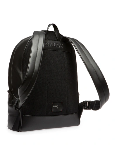 Shop Bally Men's Leather Trainspotting-stripe Backpack In Black