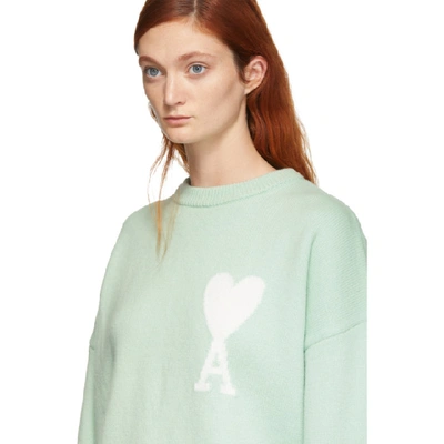 Shop Ami Alexandre Mattiussi Green Oversized Ami De Coeur Sweater In 302 P Green