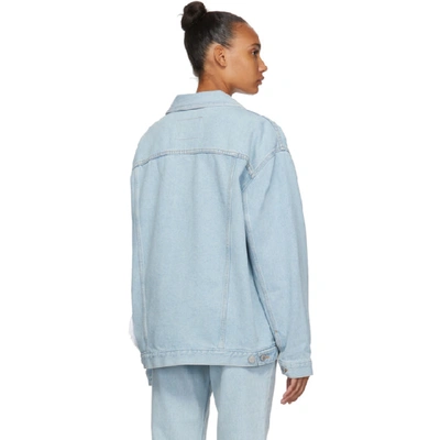 Shop Martine Rose Blue Oversized Denim Jacket In Light Blue