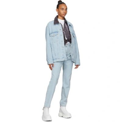 Shop Martine Rose Blue Oversized Denim Jacket In Light Blue