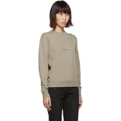 Shop Saint Laurent Taupe Stars Sweatshirt In 1466 Taupe