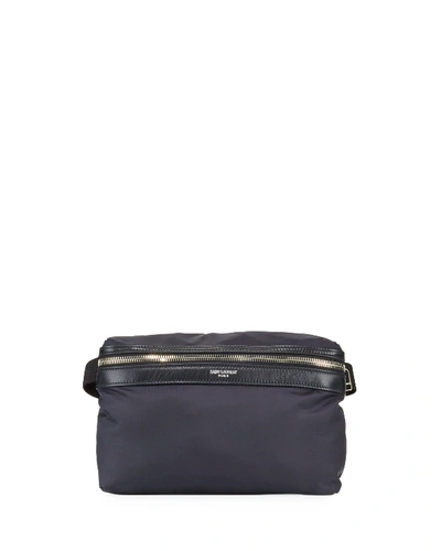 Shop Saint Laurent Men's City Belt Bag/fold-up Backpack In Black