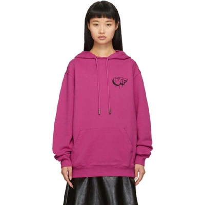 Shop Off-white Pink Markers Hoodie In Fuchsia/bla