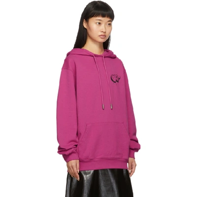 Shop Off-white Pink Markers Hoodie In Fuchsia/bla