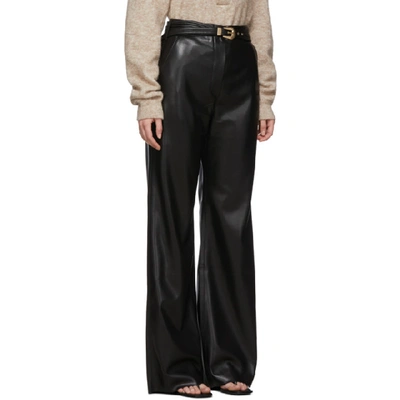 Shop Nanushka Black Vegan Leather Kisa Trousers